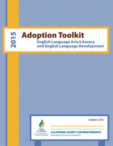 2015  Adoption Toolkit English Language Arts/Literacy and English Language Development