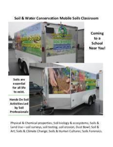 Soil & Water Conservation Mobile Soils Classroom  Coming to a School Near You!