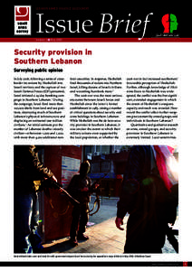 LEBANON ARMED VIOLENCE ASSESSMENT  Issue Brief Number 1  May 2010
