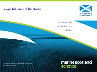 Pelagic fish: state of the stocks Dr Emma Hatfield Marine Laboratory Aberdeen  Presentation to Seafish Pelagic Industry Issues Group