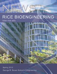R ice University Department of Bioengineering’s faculty members and their laboratories have diverse research interests focused on establishing engineering principles and developing novel technologies that solve a host