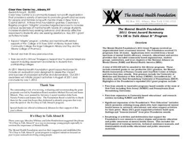 Mental health / Community mental health service / National Alliance on Mental Illness / Mental disorder / Active Minds / Health education / Psychiatry / Health / Medicine