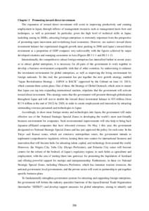 Chapter 3 Promoting inward direct investment The expansion of inward direct investment will assist in improving productivity and creating employment in Japan, through inflows of management resources such as management kn