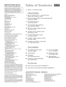 National Contest Journal Volume 41 Number 2  March/April 2013 National Contest Journal (ISSN[removed]is published bimonthly in January, March, May, July, September and November by the American Radio Relay League, 2