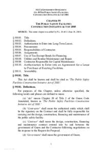 5 GCA GOVERNMENT OPERATIONS CH. 59 THE PUBLIC SAFETY FACILITIES CONSTRUCTION INITIATIVE ACT OF 2001 CHAPTER 59 THE PUBLIC SAFETY FACILITIES