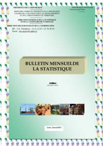 Bulletin Mensuel de DE la Statistique(BMS) PRESIDENCE LA REPUBLIQUE