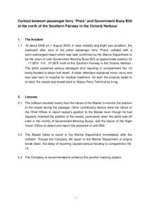 Marine Accident Investigation Report 1 August 2000