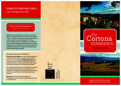 COME TO CORTONA, ITALY! Learn and Experience Art! The Cortona Experience September[removed], 2014