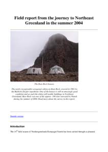 Field report from the journey to Northeast Greenland in the summer 2004