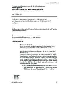 e-parl:12  Vorlage der Redaktionskommission für die Schlussabstimmung Bundesgesetz über die Reform der Altersvorsorge 2020