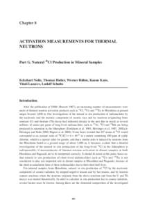 Chapter 8  ACTIVATION MEASUREMENTS FOR THERMAL NEUTRONS  Part G. Natural 36Cl Production in Mineral Samples