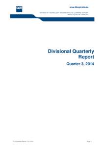 Divisional Quarterly Report Quarter 3, 2014 TILS Quarterly Report - Q3, 2014