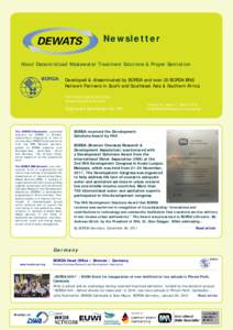 Newsletter About Decentralized Wastewater Treatment Solutions & Proper Sanitation Developed & disseminated by BORDA and over 20 BORDA BNS Network Partners in South and Southeast Asia & Southern Africa For human dignity a