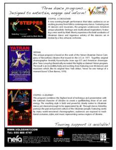 Three dance programs... Designed to entertain, engage and inform! STEPPES cr
