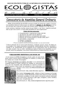 ASOCIACIÓN PROTECTORA DE LA NATURALEZA LEVANTINA-APNAL  Comarca del Bajo Maestrazgo-Castellón Volumen 1-06