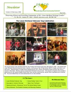 Newsletter Volume II, Winter Issue, 2008 Non-Profit  “Preserving History and Enriching Communities of the Lower Richland Heritage Corridor”