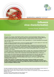 SURVEILLANCE REPORT SURVEILLANCE REPORT Influenza Influenza virus virus characterisation