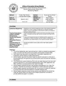 Fowler High School Monitoring Report March 2011