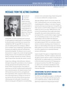 MESSAGE FROM THE acting CHAIRMAN[removed]ANNUAL REPORT  Message from the acting Chairman