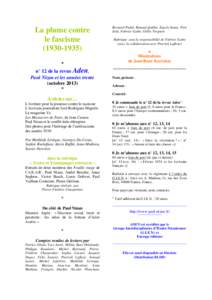 Bulletin de commande Aden 12