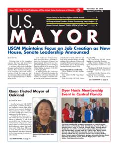 Since 1933, the Official Publication of The United States Conference of Mayors  November 22, 2010 Volume 77, Issue 18  U.S.