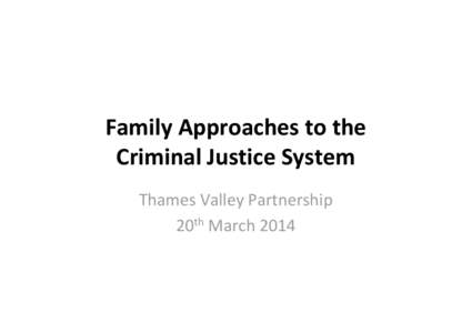 Family Approaches to the Criminal Justice System Thames Valley Partnership 20th March 2014  Family support at court