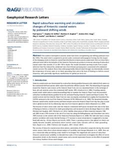 PUBLICATIONS Geophysical Research Letters RESEARCH LETTER[removed]2014GL060613 Key Points: • Twenty-ﬁrst century winds drive