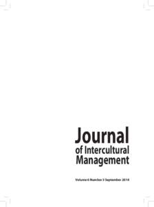Journal of Intercultural Management Volume 6 Number 3 September 2014