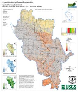 Upper Mississippi Forest Partnership  Important Migratory Bird Habitat Shrubland Birds LINK Model ResultsLand Cover Update) SHRUBLAND BIRDS USED IN LINK QUERY: