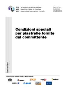 Memoriale  Condizioni speciali per piastrelle forni fornite dal com