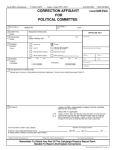 Texas Ethics Commission  P.O.Box[removed]Austin, Texas[removed]