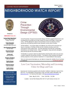 Volume 3, Issue 5 May 2014 COVINA POLICE DEPARTMENT  NEIGHBORHOOD WATCH REPORT