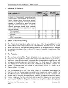 Environmental Checklist and Analysis – Public Services[removed]PUBLIC SERVICES Potentially