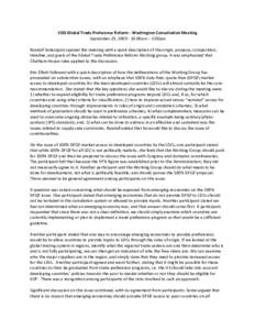 CGD	
  Global	
  Trade	
  Preference	
  Reform	
  -­‐	
  Washington	
  Consultation	
  Meeting	
   September	
  25,	
  2009	
  -­‐	
  10:00am	
  –	
  2:00pm	
   	
   Randall	
  Soderquist	
  op