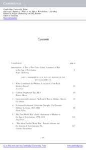 Cambridge University Press[removed]3 - War in an Age of Revolution, [removed]Edited by Roger Chickering and Stig Forster Table of Contents More information