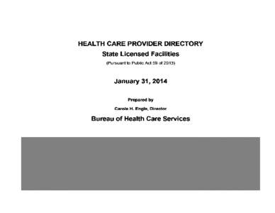 LARA-BHCS Provider Directory 2014