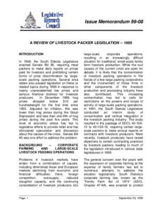 Industrial agriculture / Food law / Livestock / Packers and Stockyards Act / Mandatory price reporting / Concentrated Animal Feeding Operations / Meat packing industry / Factory farming / Packer concentration / Agriculture / United States Department of Agriculture / Meat industry