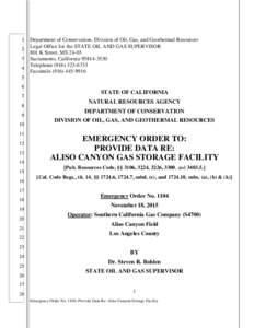 Department of Conservation, Division of Oil, Gas, and Geothermal Resources