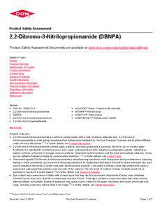 Product Safety Assessment  2,2-Dibromo-3-Nitrilopropionamide (DBNPA)