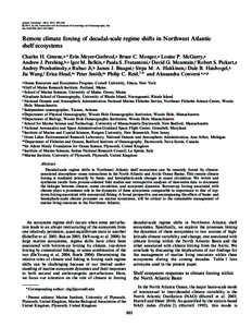 Charles H. Greene, Erin Meyer-Gutbrod, Bruce C. Monger, Louise P. McGarry, Andrew J. Pershing, Igor M. Belkin, Paula S. Fratantoni, David G. Mountain, Robert S. Pickart, Andrey Proshutinsky, Rubao Ji, James J. Bisagni, S