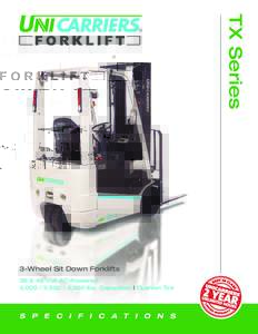 TX Series  R 3-Wheel Sit Down Forklifts 36 & 48 Volt AC-Powered