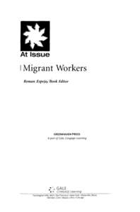 At Issue  I Migrant Workers Roman Espejo/Book Editor  GREENHAVEN PRESS