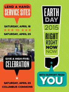 lend a hand:  SERVICE SITES Saturday, April 18 to