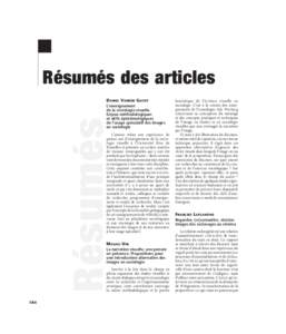 Résumés des articles  Résumés Daniel Vander Gucht L’enseignement