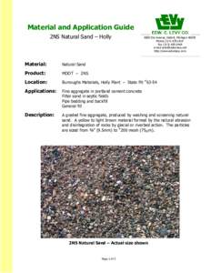 Material and Application Guide 2NS Natural Sand – Holly 8800 Dix Avenue, Detroit, MichiganPhoneLEVY Fax