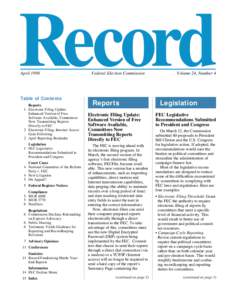 April[removed]Table of Contents Reports 1 Electronic Filing Update: Enhanced Version of Free