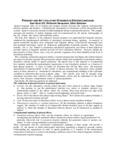 Oral communication / Human voice / Linguistics / Speech synthesis / Cognitive science / Articulatory gestures / Elliot Saltzman / Speech / Phonology / Science / Human communication / Language