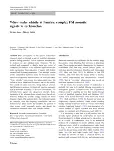Naturwissenschaften:500–505 DOIs00114SHORT COMMUNICATION  When males whistle at females: complex FM acoustic