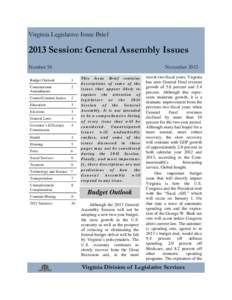 Virginia Virginia Legislative LegislativeIssue IssueBrief Brief
