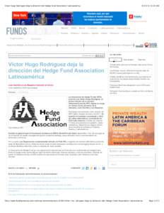 Victor Hugo Rodríguez deja la dirección del Hedge Fund Association Latinoamérica  México Chile